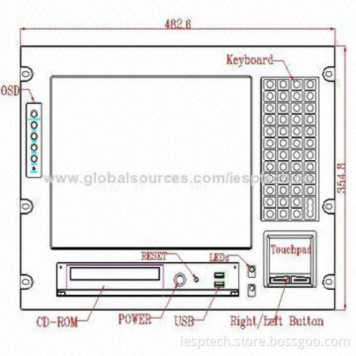 All-in-one industrial computer, 8U rack mount/15" TFT LCD/on-board P7550/2GB RAM/320GB HDD, OEM/ODM